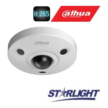 FishEye 360° 4K IP kam.12MP(4000x3000) STARLIGHT STARVIS sensor. 25fps, H.265, IR, IP67, IK10, PoE