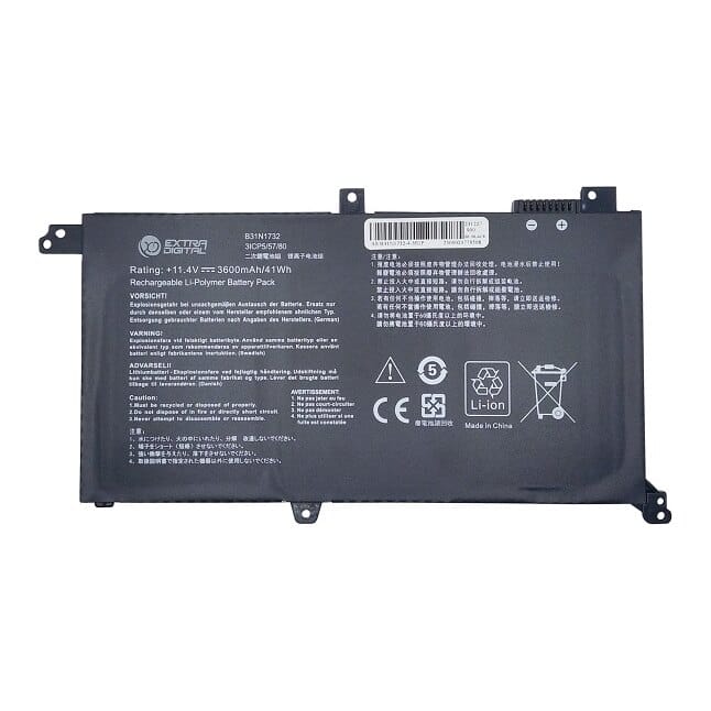 Suderinama nešiojamo kompiuterio baterija ASUS B31N1732, 3600 mAh