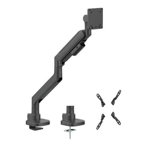 Tvirtas 24"-57" monitoriaus spyruoklinis laikiklis, juodas