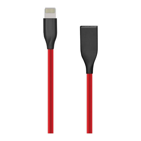 Silikoninis kabelis USB- Lightning, 1m (raudonas)