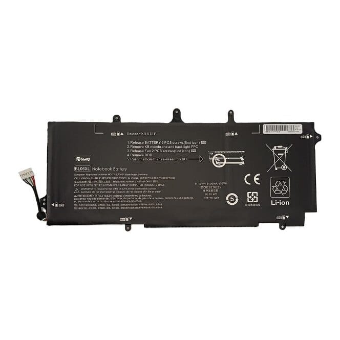 Suderinama nešiojamo kompiuterio baterija HP BL06XL, 3400 mAh