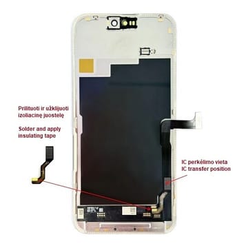 Pakaitinis telefono ekranas iPhone 15 Pro Max, LTPO Soft OLED, 120 Hz