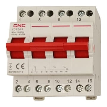 Modulinis perjungiklis CNC YCBZ-40, 4P, 40 A, 1-0-2