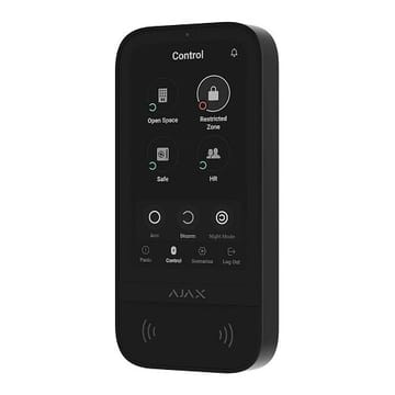 Ajax KeyPad TouchScreen belaidė valdymo klaviatūra liečiamu ekranu (Juoda)