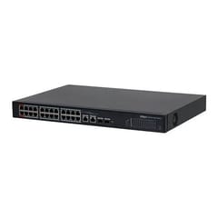 PoE šakotuvas valdomas 100Mbps 24portų+2G uplink + 2SFP, Hi-PoE