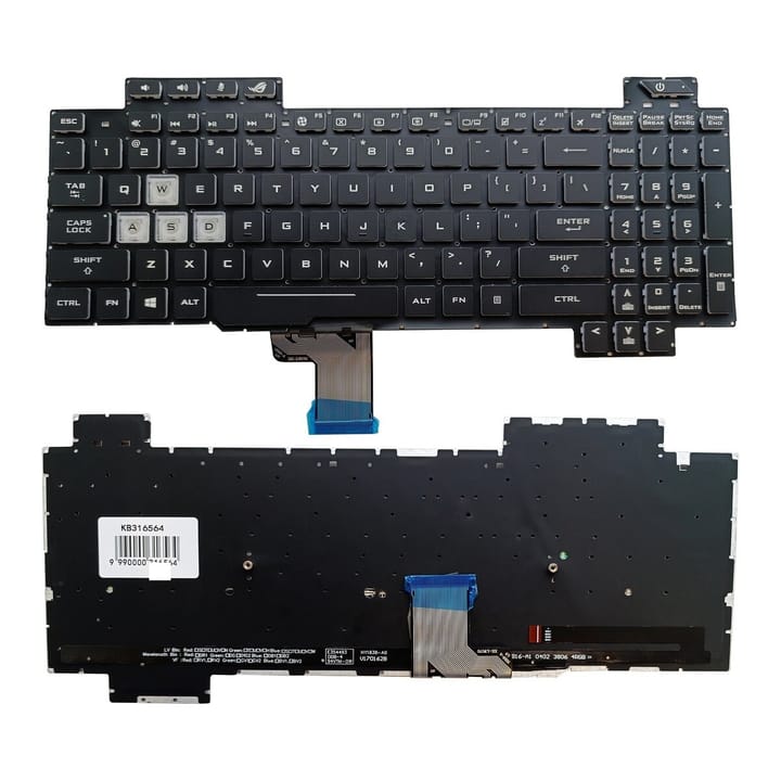 Nešiojamo kompiuterio klaviatūra ASUS Rog Strix Scar GL504, su RGB pašvietimu, US