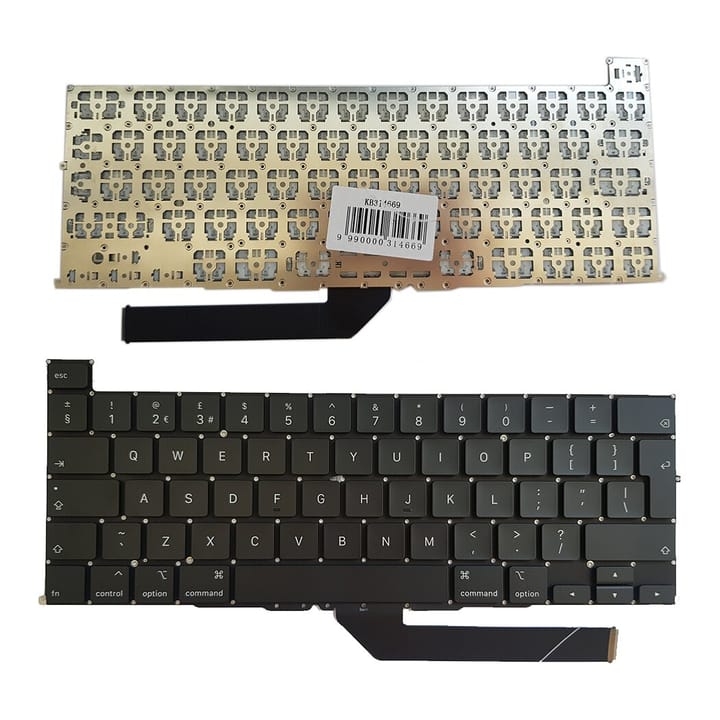 Nešiojamo kompiuterio klaviatūra Apple A2141, UK su pašvietimu