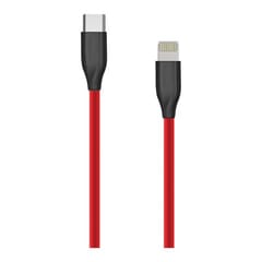 Silikoninis kabelis USB Type C- Lightning, 2m (raudonas)