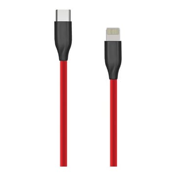 Silikoninis kabelis USB Type C- Lightning, 2m (raudonas)