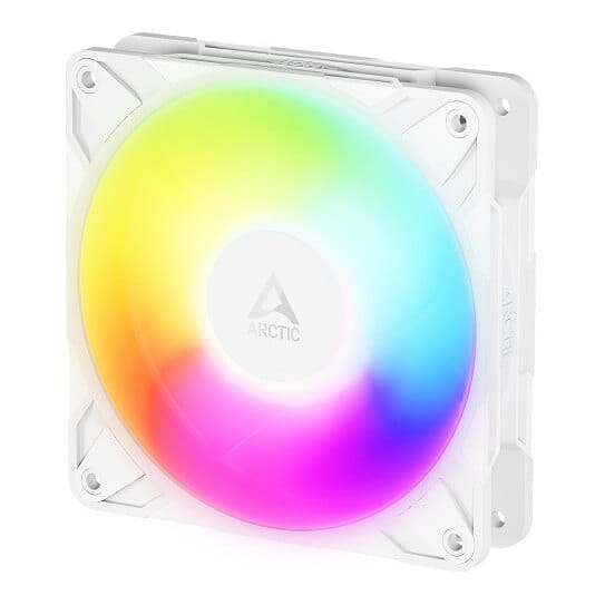 ARCTIC P12 PRO Reverse PWM PST A-RGB korpuso ventiliatorius, 4-pin, 120 mm, baltas