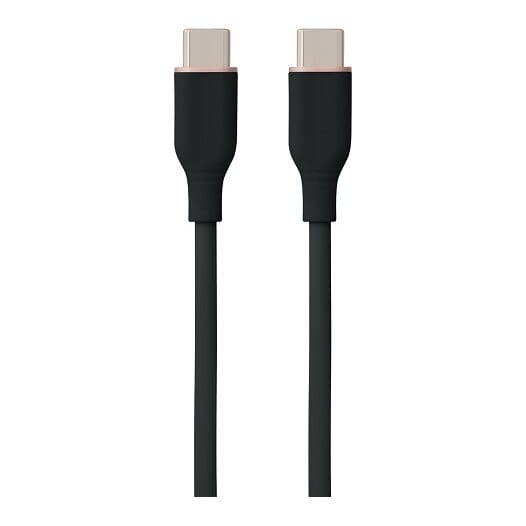 Silikoninis kabelis USB Type-C - Type-C, 60 W (juodas, 2m)