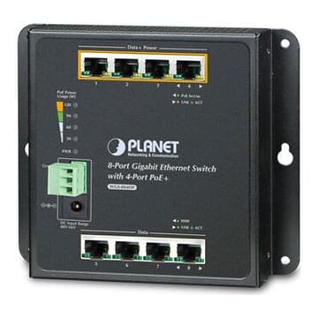 PoE šakotuvas 4x Gigabit PoE+ 4x Gigabit UPLINK, 120 W, Industrial