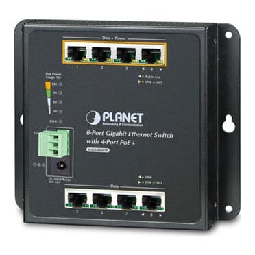 PoE šakotuvas 4x Gigabit PoE+ 4x Gigabit UPLINK, 120 W, Industrial