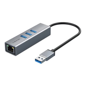 Adapteris USB 3.0 - USB 3.0 (3 Ports) + RJ45, 0.15m