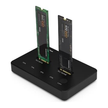 Docking Station 2x M.2 NVME+SATA SSD iki 10Gbps