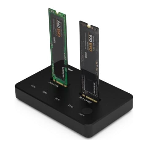 Docking Station 2x M.2 NVME+SATA SSD iki 10Gbps