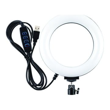 LED žiedinė lempa, 16cm, USB